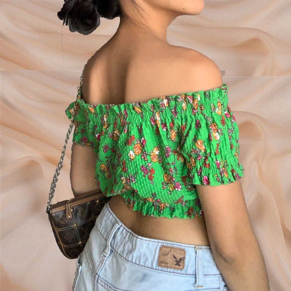 Off the shoulder crop top